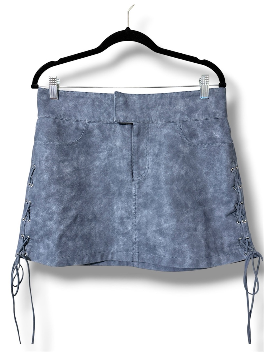 Princess Polly size 8 Ceejay faux leather mini skirt slate new with tags